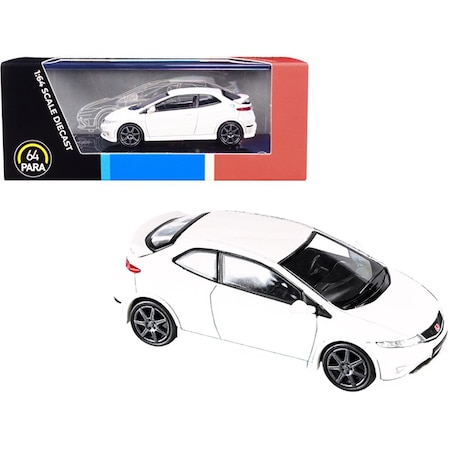 Paragon 2.75 x 2 in. 1-64 Scale Honda Civic Type R FN2 Euro Championship Diecast Model Car, White PA-55392